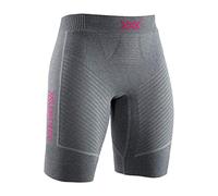 X-Bionic Invent 4.0 Running Shorts Wmn, Pantalón Corto, Mujer, Dolomite Grey Melange/Neon Flamingo, XL