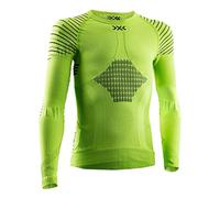 X-Bionic Invent 4.0 Shirt Round Neck Long Sleeves Junior Capa De Base Camiseta Funcional, Unisex niños, Green Lime/Black, 10/11