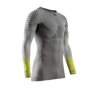 X-Bionic Invent FX Camisa de Manga Larga para Hombre - Termorregulación y Rendimiento - 3D Bionic Sphere y Tecnología Retina - Ideal para Deportes de Invierno - Gris Rinoceronte/Gris Claro/Canario, L
