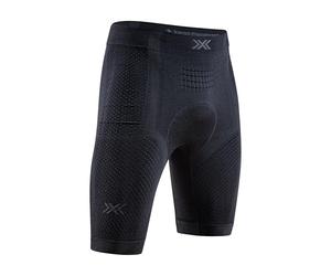 X-Bionic XCEED Ride Pantalones Cortos para Hombre - Ropa Interior de Ciclismo, Absorbe el Sudor y regulación térmica, Ideal para Todas Las Condiciones climáticas - X Negro/Gris Rinoceronte, XXL