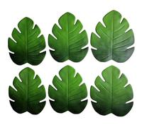 X CLICK - Mantel Individual Redondo - Salvamanteles de Plástico - Bajoplato Verde en Forma de Hoja - Pack 6 uds