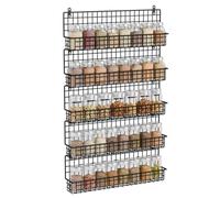 X-cosrack - Estante organizador de especias de pared de 5 niveles apilables para colgar tarros de especias, ideal para cocina y despensa, hasta 48 tarros (patente N.º D909138S)