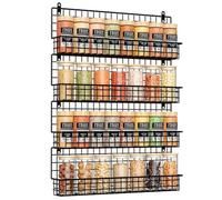 X-cosrack Organizador de especias montado en la pared de 4 niveles apilables para colgar tarros de especias, ideal para cocina y despensa, hasta 36 tarros (patente No.: US D909, 138 S)