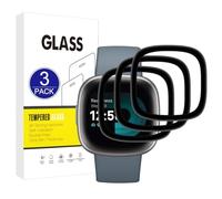 X-Dision [3 Pack Protector de pantalla Compatible con Fitbit Sense 2,[Resistente a los arañazos][Cubierta completa curvada en 3D] Protector para Fitbit Sense 2