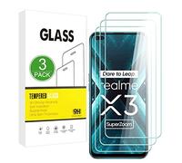 X-Dision [3 Piezas Compatible con Protector de Pantalla Realme X3 SuperZoom,Película Protectora 2.5D[Dureza 9H,Compatible con Estuches,A prueba Roturas] Premium Película Vidrio Templado
