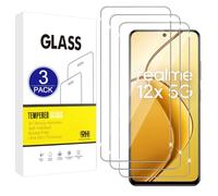 X-Dision Compatible con Realme 12 5G/Realme 12x 5G Protector de Pantalla,3 Piezas Película Protectora 2.5D[Dureza 9H,Alta Sensibilidad,A prueba Roturas] Alta Definicion Vidrio Templado