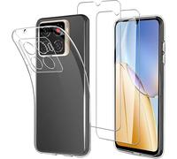 X-Dision Funda Compatible con ZTE Blade A56 con 2 Piezas de Vidrio Templado, TPU Transparente a Prueba de Golpes, [9H Dureza, Protección con Amortiguación de Aire] para ZTE Blade A56