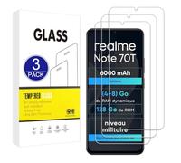 X-Dision Protector de Pantalla Compatible con Realme Note 70T,[3 Piezas] Película Protectora 2.5D[Dureza 9H,A prueba Roturas] Vidrio Templado para Realme Note 70T