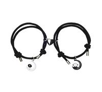 X-Institute 2Pcs Love Couple Astronaut Magnets to Attract Girlfriends Hand Rope Adjustable Braid Rope Couple Bracelets for Boyfriend and Girlfriend Long Distance