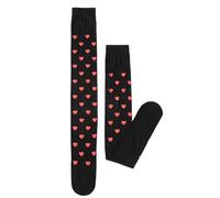 X-Institute Celebrate Love with Thigh High Long Socks Hearts Dots Pattern Funny Silk Over the Knee Stockings Valentines Day Dates Night Hosiery