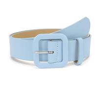 X-Institute Cinturón de moda con hebillas cuadradas para mujer, correa de piel sintética, cintura ajustable para jeans, vestidos, cinturón de cintura ancha para mujer, azul celeste, Talla única
