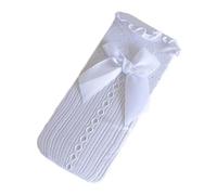 X-Institute Delicados Calcetines De Encaje Floral Para Niñas Hasta La Pantorrilla Media Detalle Lazo Tela Suave Y Elástica Listas Eventos Escolares Calcetines Transpirables Disfraces