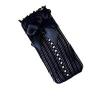 X-Institute Delicados Calcetines De Encaje Floral Para Niñas Hasta La Pantorrilla Media Detalle Lazo Tela Suave Y Elástica Listas Eventos Escolares Calcetines Transpirables Disfraces