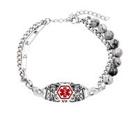 X-Institute Elegante Pulsera De Acero Inoxidable con Doble Hilo Y Grabado Personalización Pulsera De Tamaño Ajustable Pulsera De Esmalte