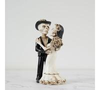 X-Institute Figura de esqueleto para pareja, decoración gótica de Halloween, estatua de resina para el hogar, escritorio, patio, fiesta y Día de los Muertos, Día de los Muertos, decoración de osario