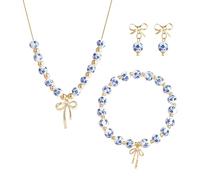 X-Institute Hermoso Conjunto De Joyas De Cuentas De Lazo De Cerámica Hecho a Mano Con Decoración Y Blanca Joyería De Para Pulsera De Cuentas De Porcelana Para Mujer