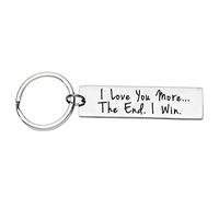 X-Institute Llavero de amistad con texto en inglés "I Love You More Most the End I for Chain" para pareja, joyería linda para novio, novia, cumpleaños, G, llaveros personalizados para él y ella, Más
