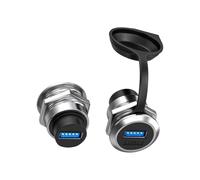 X-Institute Par De Acopladores Montaje En Panel USB3.0 Carcasa Compacta Zinc Instalación Sin Herramientas para Placas Y Accesorios 86 Mm Adaptadores Enchufes Pared USB