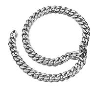 X/L Collar de Hip Hop Xxxtentacion Gargantilla Ajustable Cadena de eslabones cubanos con Cola Rapero Collar de Acero Inoxidable de Miami para Hombres para Xxxtentacion (Color : A, Size : 13mm/61cm)