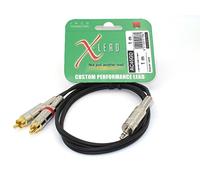 X-LEAD AC45GD030BK Cavo adaptador - RCA con punta dorada/mini Jack 3,5mm, de metal - conectores INCO originales - (3 m, negro) - MADE IN ITALY by INCO