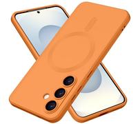 X-level Funda con MagSafe Compatible con Samsung Galaxy S25, Protector de Pantalla Magnética Ultra Fina Carcasa Anti-Arañazos Antichoque y Protección Case para Samsung Galaxy S25- Naranja