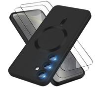 X-level Funda con MagSafe Compatible con Samsung Galaxy S25, Silicona Protector de Pantalla Magnética Ultra Fina Suave Carcasa Anti-Arañazos Antichoque y Protección Case para Samsung S25 - Negro