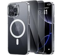 X-level Funda Magnética para iPhone 16 Pro, Compatible con Magsafe, con 2X Protector Pantalla de Privacidad, Carcasa Antigolpes Fina Antiamarilleo de 6,3 Pulgadas, Transparente