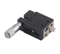 X Lineal Stages Precisión Manual FinE Tuning Cross Roller Guía Lineal Guía deslizante para Medición Experimental Óptica Ajuste Fino Desplazamiento Aleación de Aluminio Negro Anodizado