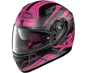 X-Lite X-661 Honeycomb N-Com Casco, negro mate/rosa, Talla XXS (54)