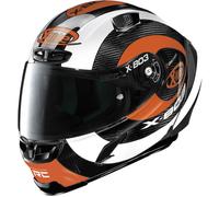 X-Lite X-803 RS Ultra Carbon Hattrick Casco, Negro/Blanco/Naranja, Talla S (56)