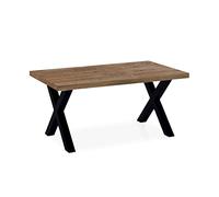 X-Loft, Mesa de Comedor, Mesa de Salon, Acabado en Roble Boreal y Patas Metalicas Negro, Medidas: 160 cm (Largo) x 90 cm (Ancho) x 76 cm (Alto)