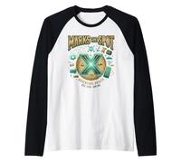 X Marks The Spot Adventure Espera Tesoro Digital náutico Camiseta Manga Raglan