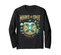X Marks The Spot Adventure Espera Tesoro Digital náutico Manga Larga