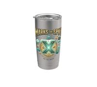 X Marks The Spot Adventure espera tesoro digital náutico Vaso térmico de acero inoxidable de doble pared