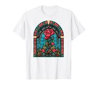 X-mas Rose - Vidriera floral con diseño de flores de Navidad Camiseta