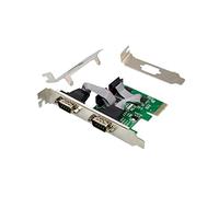 X-MEDIA Tarjeta adaptadora PCI Express (PCIe x1) de doble (2) DB9 Serial/RS232 de puerto - 16C550/16C552/16C554 y 16C750 UART - Soporte de perfil bajo incluido [XM-PEX-2S]