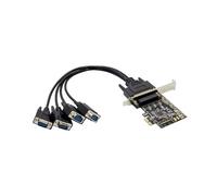 X-MEDIA XM-PEX-4S PCI-E - Tarjeta adaptadora PCI Express (PCIe x1) de 4 puertos DB9 Serial / RS232 con cable de conexión - Chipset ASIX AX99100 - 16C450/16C550/16C650/16C750/16C950 UART
