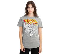 X-Men Retro Team - Camiseta para Mujer, Color Jaspeado atlético, Talla M, Gris, M