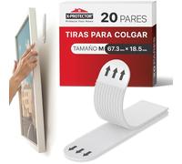 X-Protector Cinta Adhesiva Para Cuadros Pared - 20 Pares Velcro Cuadros Pared - Adesivos Paredes Decoración - Colgar Poster Sin Agujeros - Tiras Adhesivas Hasta 7 KG (Tamaño M)
