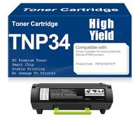 X psblty Cartuchos de tóner A63T01F compatibles con TNP34, de Alto Rendimiento y Gran Capacidad para Konica Minolta Bizhub 4700P Impresoras con Chip,TNP34-1PC