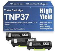 X psblty Cartuchos de tóner compatibles A63T01W de Alto Rendimiento y Capacidad TNP37 para Konica Minolta Bizhub 4700P Impresoras con Chip,TNP37-3PC