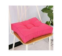 X psblty Cojín Felpa Asiento Cojín Asiento Grueso con Ribete 3D - Funda Lino Sintético Color Liso, Colores Pastel Cuadrado para Sofá, Coche, Tatami Y Ventanal(Watermelon Red,50 * 50 * 9cm)