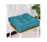 X psblty Cojín Felpa Asiento Cojín Asiento Grueso con Ribete 3D - Funda Lino Sintético Color Liso, Colores Pastel Cuadrado para Sofá, Coche, Tatami Y Ventanal(Peacock Blue,45 * 45 * 9cm)