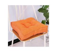 X psblty Cojín Felpa Asiento Cojín Asiento Grueso con Ribete 3D - Funda Lino Sintético Color Liso, Colores Pastel Cuadrado para Sofá, Coche, Tatami Y Ventanal(Orange,45 * 45 * 9cm)