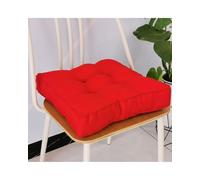 X psblty Cojín Felpa Asiento Cojín Asiento Grueso con Ribete 3D - Funda Lino Sintético Color Liso, Colores Pastel Cuadrado para Sofá, Coche, Tatami Y Ventanal(Red,40 * 40 * 9cm)