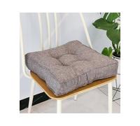 X psblty Cojín Felpa Asiento Cojín Asiento Grueso con Ribete 3D - Funda Lino Sintético Color Liso, Colores Pastel Cuadrado para Sofá, Coche, Tatami Y Ventanal(Elegant Gray,40 * 40 * 9cm)