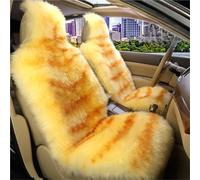 X psblty Cojín Felpa Asiento Funda Larga De Invierno para Asiento Coche Piel Oveja: Universal para Coches, Camiones, SUV Y Furgonetas, Protector para Otoño E(Beige Tiger Stripe)