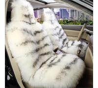 X psblty Cojín Felpa Asiento Funda Larga De Invierno para Asiento Coche Piel Oveja: Universal para Coches, Camiones, SUV Y Furgonetas, Protector para Otoño E(White Tiger Stripe)