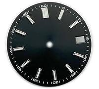 X psblty Esfera de reloj de 28,5 mm para movimiento NH35 NH35A 4R35, esfera luminosa BGW9 azul verde con ventana de fecha a las 3 en punto, esfera mecánica de repuesto para reparación de modding DIY