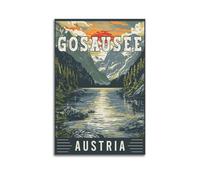 X psblty Gosausee Austria - Lienzo decorativo vintage de viaje para sala de estar, dormitorio, 60 x 90 cm, estilo 1